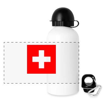 Schweiz - Panorama Trinkflasche mit Deckel 500 ml - Weiß - Vorne