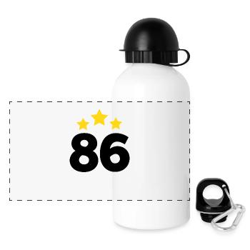 86 Jahre Stern - Geschenk zum 86. Jubiläum - Panorama Trinkflasche mit Deckel 500 ml - Weiß - Vorne