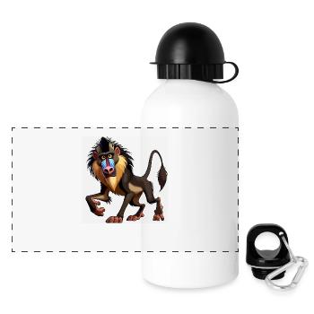 Mandrill-Pavian - Panorama Trinkflasche mit Deckel 500 ml - Weiß - Vorne