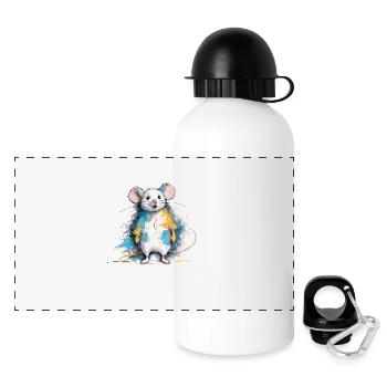 Maus - Panorama Trinkflasche mit Deckel 500 ml - Weiß - Vorne