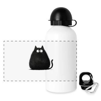 Feed Me Human, Cat lover shirt, Bags, Shirt, Tank - Panoramic Thermal Bottle with Lid 500 ml - white - Front