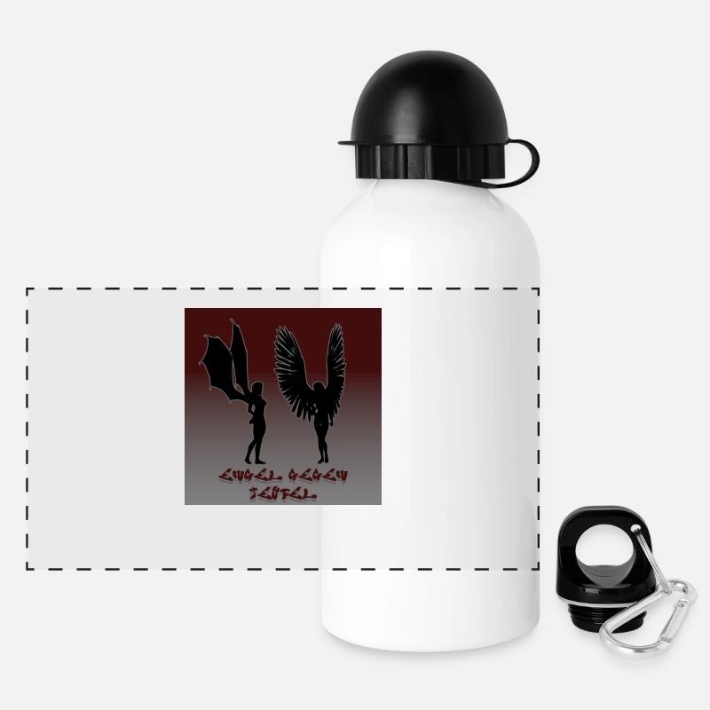 Angel vs. Devil - Panoramic Thermal Bottle with Lid 500 ml - white