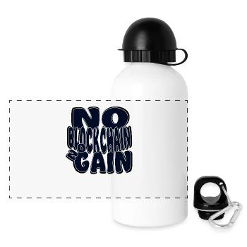 Crypto no blockchain no gain - Panoramic Thermal Bottle with Lid 500 ml - white - Front