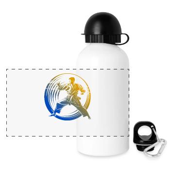 Karate Silhouette Colorful - Panoramic Thermal Bottle with Lid 500 ml - white - Front