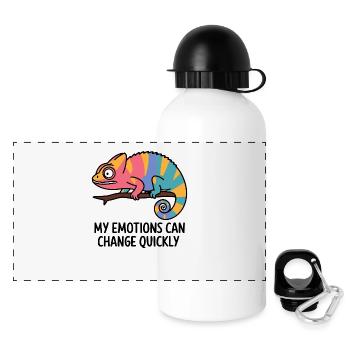 Colorful Chameleon Emotions - Panoramic Thermal Bottle with Lid 500 ml - white - Front