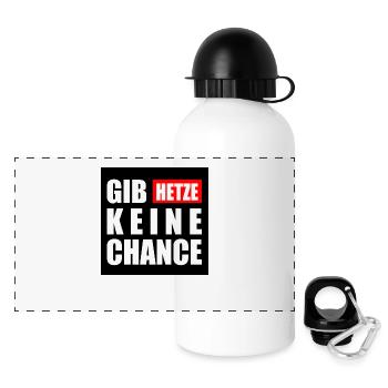 gib hetze keine chance - Panorama Trinkflasche mit Deckel 500 ml - Weiß - Vorne