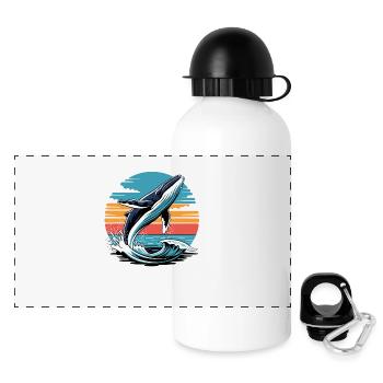 Sunset Splash - Panorama Trinkflasche mit Deckel 500 ml - Weiß - Vorne