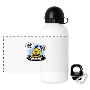 Easy Peasy Lemon Squeezy - Lustiges Lemon Gym Workout - Panorama Trinkflasche mit Deckel 500 ml - Weiß - Vorne
