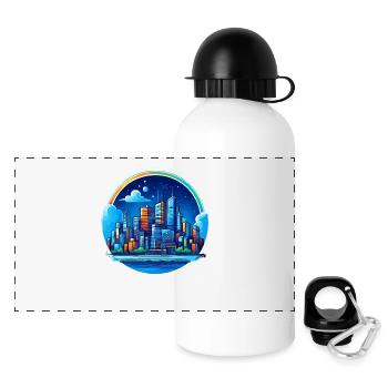 Scintillement de nuit de la ville - Gourde panoramique avec couvercle 500 ml - blanc - Devant