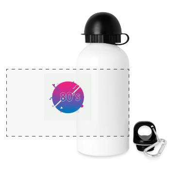 80s Vibes - Retro Revival - Panoramic Thermal Bottle with Lid 500 ml - white - Front