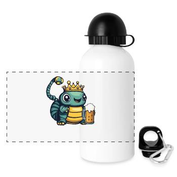 Wurm Bier Lustig - Panorama Trinkflasche mit Deckel 500 ml - Weiß - Vorne