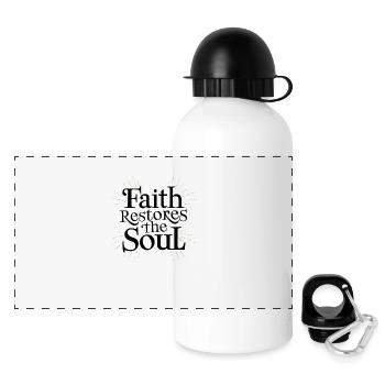 Faith restores the soul - Panoramic Thermal Bottle with Lid 500 ml - white - Front