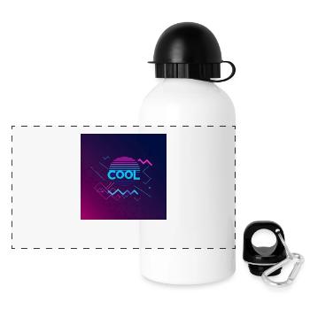 Abstrakt und Cool: Dein nächster Blickfang - Panorama Trinkflasche mit Deckel 500 ml - Weiß - Vorne