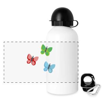 Butterflies 3 - Panoramic Thermal Bottle with Lid 500 ml - white - Front