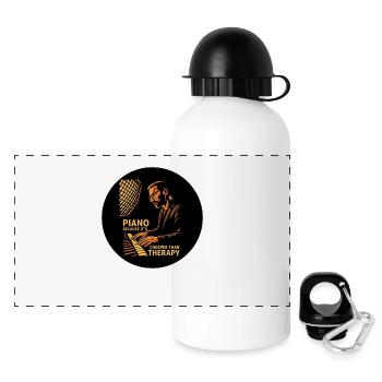 Piano Therapy - Panorama Trinkflasche mit Deckel 500 ml - Weiß - Vorne
