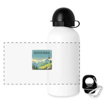 Sesvenna - Panorama Trinkflasche mit Deckel 500 ml - Weiß - Vorne