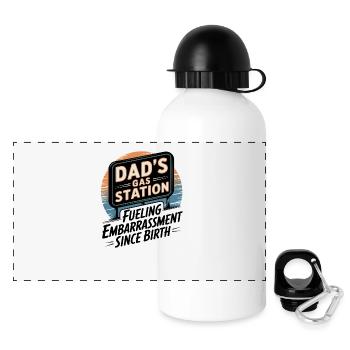 La station-service de papa - Gourde panoramique avec couvercle 500 ml - blanc - Devant