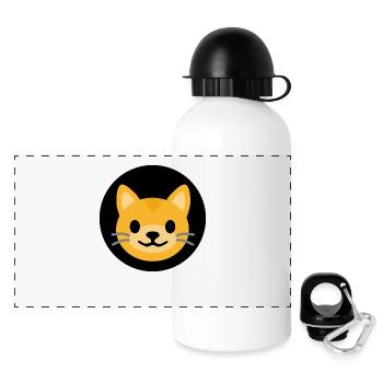 Cat Face Black | ~NU relations | Vector - Panoramic Thermal Bottle with Lid 500 ml - white - Front