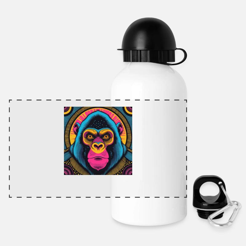 Gorille électrique - Gourde panoramique avec couvercle 500 ml - blanc