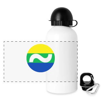 Wave Flag | ~NU relations | Vector - Panoramic Thermal Bottle with Lid 500 ml - white - Front