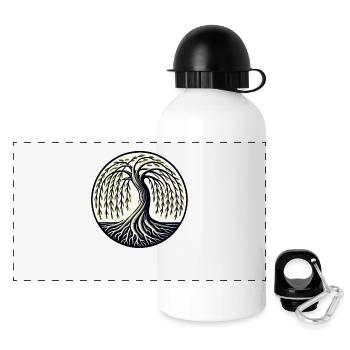 Trauerweide - Panorama Trinkflasche mit Deckel 500 ml - Weiß - Vorne