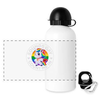 Adorable licorne arc-en-ciel « Sounds Gay Count Me In » - Gourde panoramique avec couvercle 500 ml - blanc - Devant
