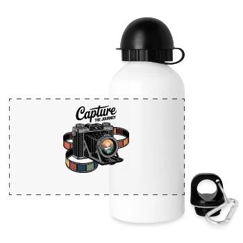Capture the Journey - Panorama Trinkflasche mit Deckel 500 ml - Weiß - Vorne