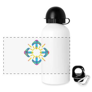 Kompass - Panorama Trinkflasche mit Deckel 500 ml - Weiß - Vorne