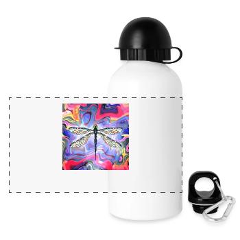 Libelle - Panorama Trinkflasche mit Deckel 500 ml - Weiß - Vorne