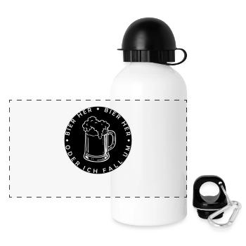 Bees here - Oder ich fall um! - Panoramic Thermal Bottle with Lid 500 ml - white - Front