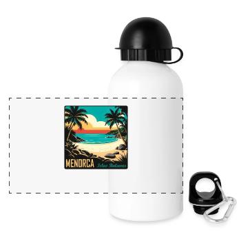 Menorca Balearen - Panorama Trinkflasche mit Deckel 500 ml - Weiß - Vorne