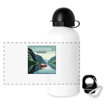 Deep Sea Fishing Norway Lofoten - Panoramic Thermal Bottle with Lid 500 ml - white - Front