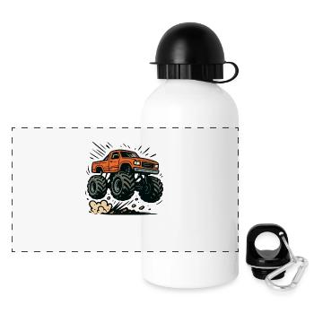 Monstertruck - Panorama Trinkflasche mit Deckel 500 ml - Weiß - Vorne