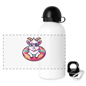 Chèvre de montagne Bande dessinée Cool - Gourde panoramique avec couvercle 500 ml - blanc - Devant