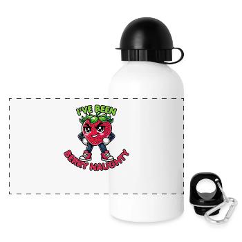 Beere Freche Erdbeere Lustiges & Freches Wortspiel Design - Panorama Trinkflasche mit Deckel 500 ml - Weiß - Vorne