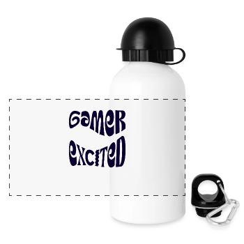 Gamer Excited – Gaming with full passion - Panoramic Thermal Bottle with Lid 500 ml - white - Front