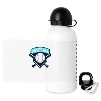 Logo de baseball - Gourde panoramique avec couvercle 500 ml - blanc - Devant