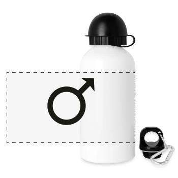 Male - Panorama Trinkflasche mit Deckel 500 ml - Weiß - Vorne