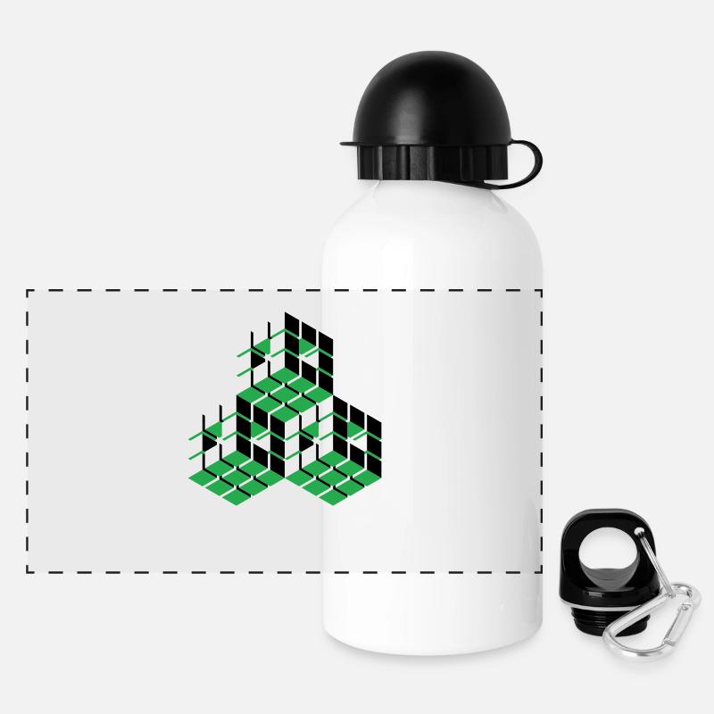 Cube - Gourde panoramique avec couvercle 500 ml - blanc