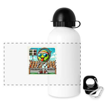 Tennis raquette roland humour score - Gourde panoramique avec couvercle 500 ml - blanc - Devant