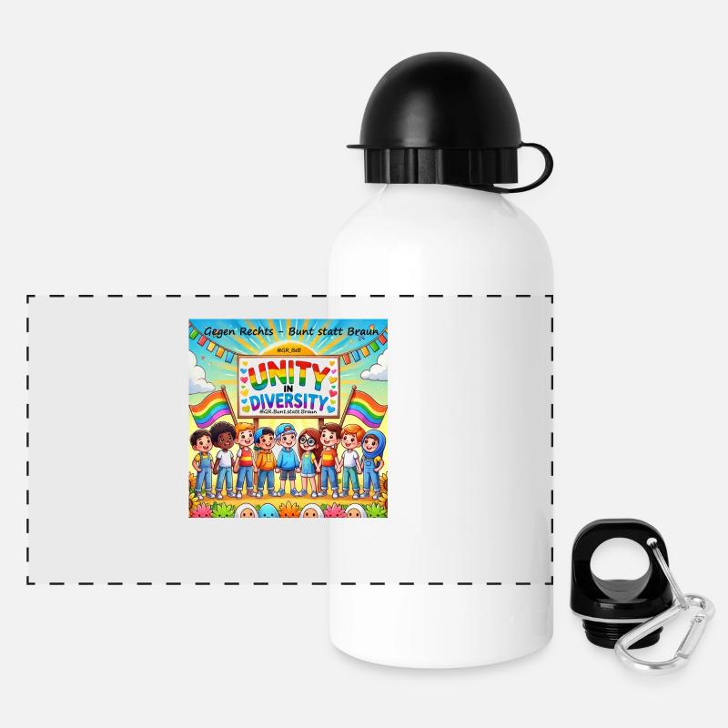 Unity in Diversity - Panoramic Thermal Bottle with Lid 500 ml - white