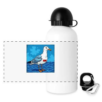 Moin, you beach pirates - Panoramic Thermal Bottle with Lid 500 ml - white - Front
