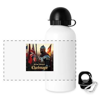 Flux Dev a medieval knight from the Crusades - Panorama Trinkflasche mit Deckel 500 ml - Weiß - Vorne