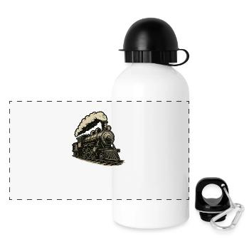 Steam locomotive - Panoramic Thermal Bottle with Lid 500 ml - white - Front
