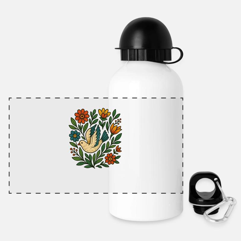 Folk flight - Panoramic Thermal Bottle with Lid 500 ml - white