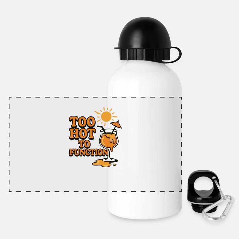 Too Hot to Function - Panorama Trinkflasche mit Deckel 500 ml - Weiß