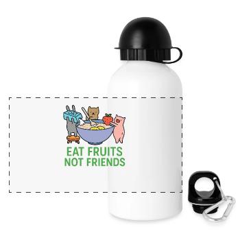 Alimentation végétalienne - Gourde panoramique avec couvercle 500 ml - blanc - Devant