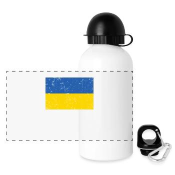 Ukraine Flag Distressed - Panoramic Thermal Bottle with Lid 500 ml - white - Front