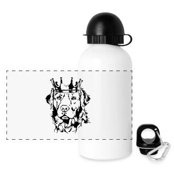 Golden Retriever Krone Hund Hunde Wilsigns - Panorama Trinkflasche mit Deckel 500 ml - Weiß - Vorne