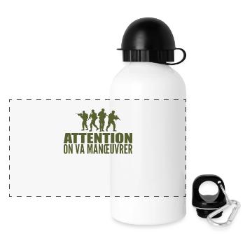 Siebte Kompanie, Militär, Militär Humor - Panorama Trinkflasche mit Deckel 500 ml - Weiß - Vorne